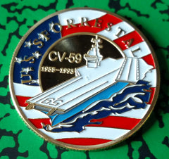 NAVY USS FORRESTAL CV-59 #1031 COLORIZED ART ROUND