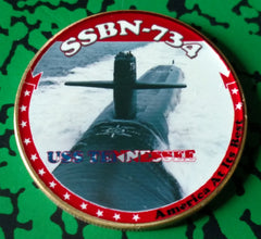 NAVY USS TENNESSEE SUBMARINE SSBN-734 #86 COLORIZED ART ROUND