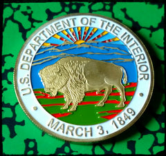 DOI DEPARTMENT OF THE INTERIOR #1303 COLORIZED ART ROUND