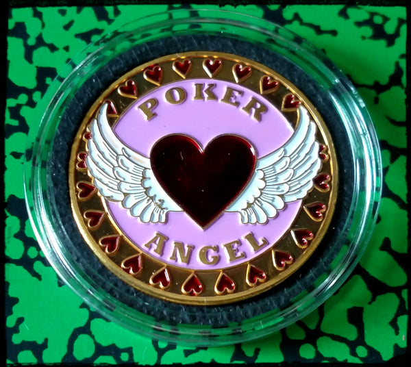 POKER ANGEL POKER COLORIZED ART ROUND CARD PROTECTOR