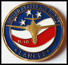 USAF AIR FORCE B-1B LANCER JET COLORIZED ART ROUND