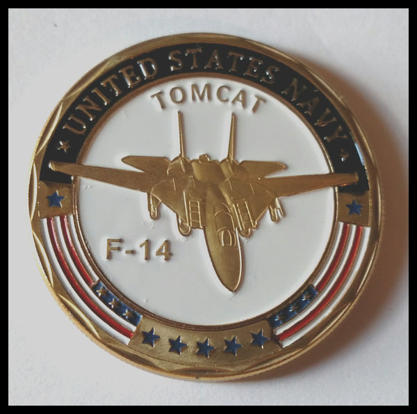US NAVY F-14 TOMCAT JET #1316 COLORIZED ART ROUND