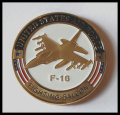 USAF AIR FORCE F-16 FIGHTING FALCON JET COLORIZED ART ROUND