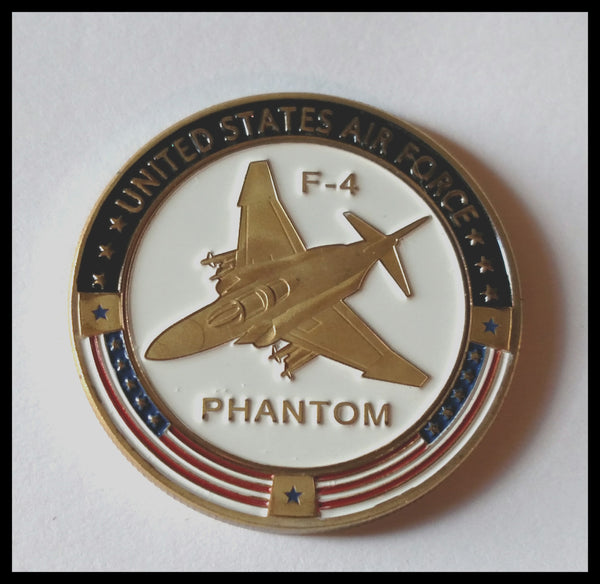 USAF AIR FORCE F-4 PHANTOM JET #1314 COLORIZED ART ROUND