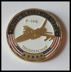 USAF AIR FORCE F-105 THUNDERCHIEF JET COLORIZED ART ROUND