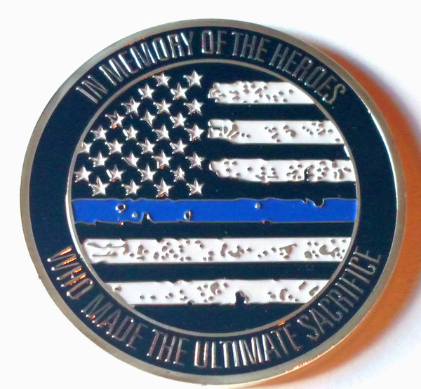 BLUE LIVES MATTER POLICE OFFICER COLORIZED ART COIN