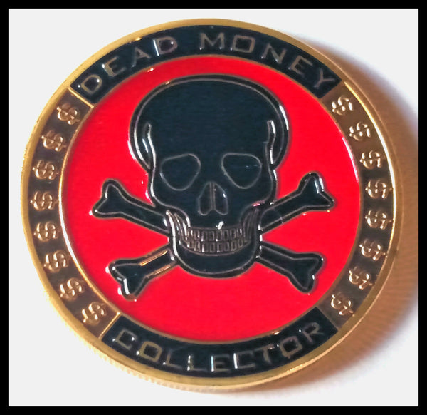 DEAD MONEY COLLECTOR POKER COLORIZED ART ROUND CARD PROTECTOR