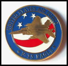 USAF AIR FORCE F-15 EAGLE JET COLORIZED ART ROUND