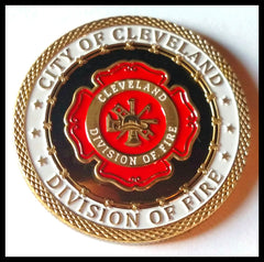 CLEVELAND FIRE DEPARTMENT #1335 COLORIZED ART ROUND