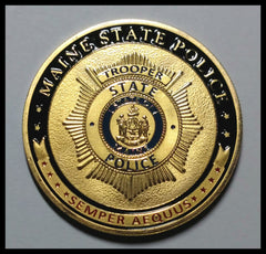 MAINE STATE POLICE DEPARTMENT #1274 COLORIZED ART ROUND