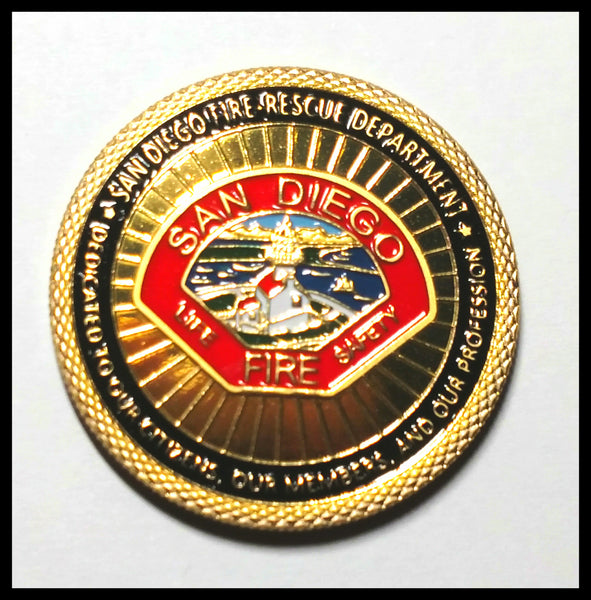 SAN DIEGO FIRE DEPARTMENT #1338 COLORIZED ART ROUND