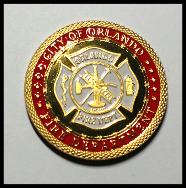 ORLANDO FIRE DEPARTMENT #1343 COLORIZED ART ROUND
