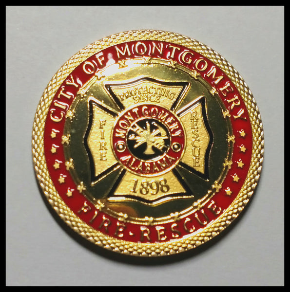 MONTGOMERY FIRE DEPARTMENT #1351 COLORIZED ART ROUND