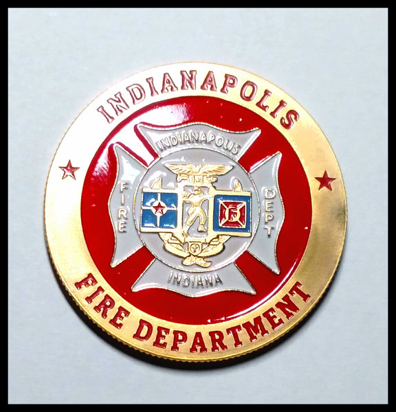 INDIANAPOLIS FIRE DEPARTMENT #1339 COLORIZED ART ROUND