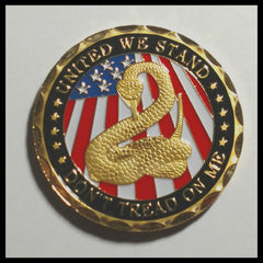 UNITED WE STAND DON'T TREAD ON ME MILITARY COLORIZED ART ROUND