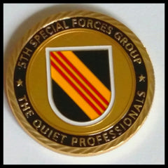 US ARMY 5th SPECIAL FORCES GROUP #1385 COLORIZED ART ROUND