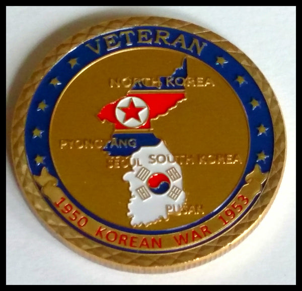 KOREAN WAR MILITARY VETERAN #1383 COLORIZED ART ROUND