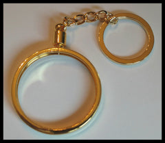 GOLD 1.6" DIAMETER CHALLENGE COIN HOLDER AND KEYCHAIN