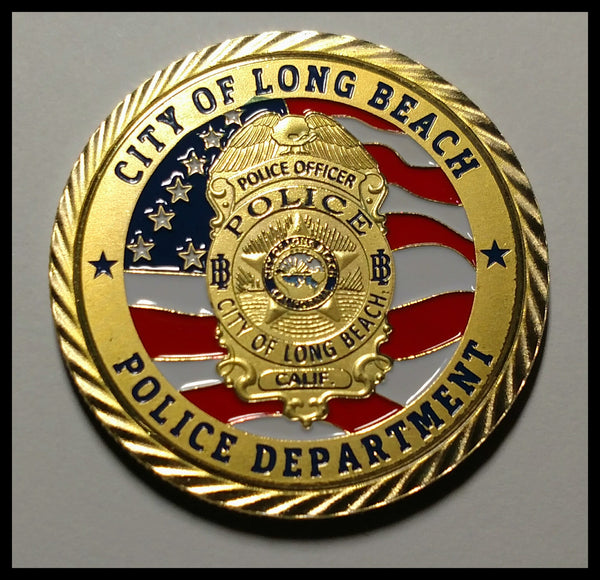 LONG BEACH POLICE DEPARTMENT #1395 COLORIZED ART ROUND