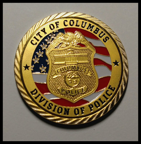 COLUMBUS POLICE DEPARTMENT #1397 COLORIZED ART ROUND