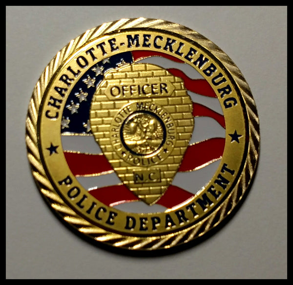 CHARLOTTE MECKLENBURG POLICE DEPARTMENT #1396 COLORIZED ART ROUND