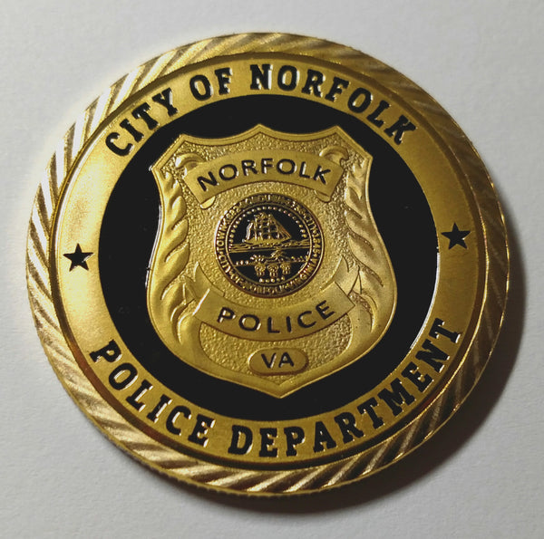 NORFOLK POLICE DEPARTMENT #1402 COLORIZED ART ROUND