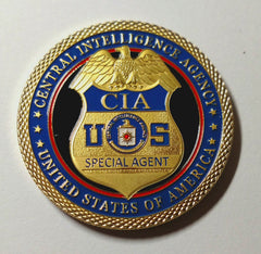 CIA CENTRAL INTELLIGENCE AGENCY SPECIAL AGENT #1408 COLORIZED ART ROUND