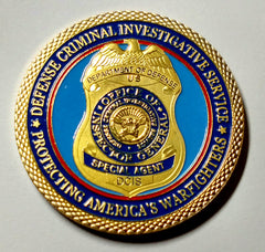 DCIS DEFENSE CRIMINAL INVESTIGATIVE SERVICE SPECIAL AGENT CHALLENGE #1410 COLORIZED ART ROUND