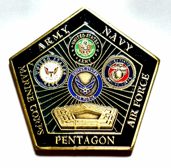 DEPARTMENT OF DEFENSE PENTAGON MILITARY FAMILY COLORIZED ART MEDAL