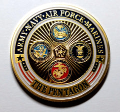 PENTAGON DEPARTMENT OF DEFENSE MILITARY COLORIZED ART ROUND