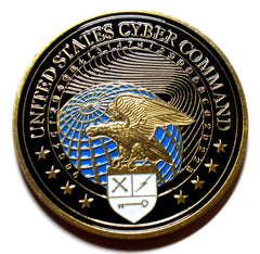 UNITED STATES CYBER COMMAND MILITARY FAMILY COLORIZED ART ROUND