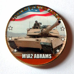 ARMY MILITARY M1A2 ABRAMS TANK  #247 COLORIZED ART ROUND
