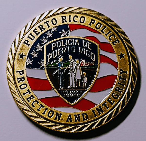 PUERTO RICO POLICE DEPARTMENT #1432 COLORIZED ART ROUND
