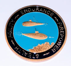 Navy Submarine Silent Service Colorized #S3151K Military Honor Challenge Coin Award