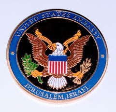 US EMBASSY - JERUSALEM, ISRAEL #SK7189 COLORIZED ART ROUND