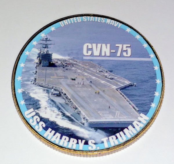 NAVY USS HARRY S TRUMAN CVN-75 #65 COLORIZED ART ROUND