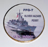 NAVY USS OLIVER HAZARD PERRY FFG-7 #585 COLORIZED ART ROUND