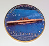 NAVY USS SARATOGA CV-3 #6 COLORIZED ART ROUND