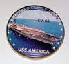 NAVY USS AMERICA CV-66 #45 COLORIZED ART ROUND