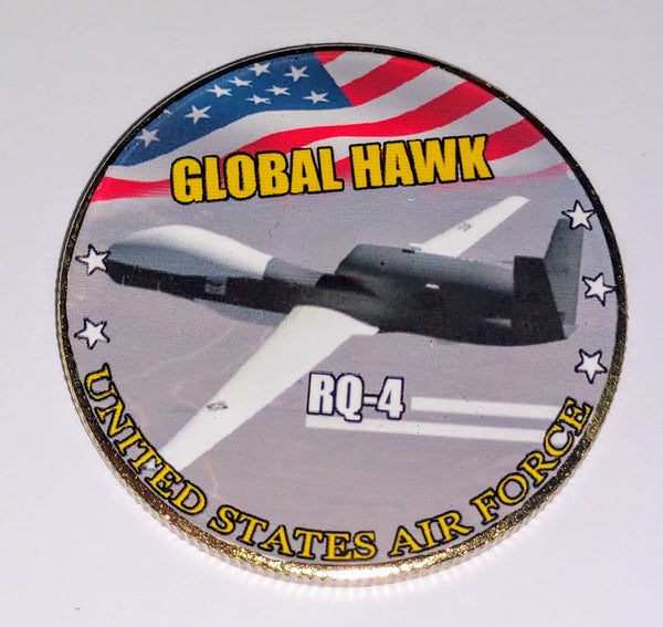 USAF AIR FORCE GLOBAL HAWK RQ-4 #248 COLORIZED ART ROUND