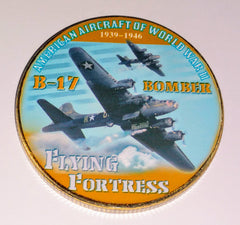 B-17 BOMBER FLYING FORTRESS #A20 COLORIZED ART ROUND