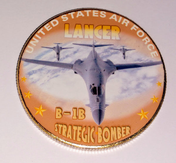 USAF AIR FORCE LANCER B-1B STRATEGIC BOMBER #121 COLORIZED ART ROUND