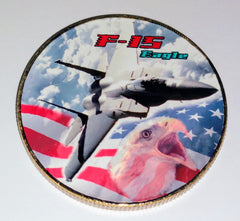 USAF AIR FORCE F-15 EAGLE #165 COLORIZED ART ROUND