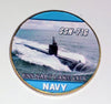 NAVY USS SALT LAKE CITY SUBMARINE SSN-716 #582 COLORIZED ART ROUND