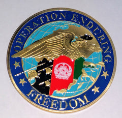 AFGHANISTAN OPERATION ENDURING FREEDOM MILITARY COLORIZED ART ROUND