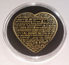 TOGETHER FOREVER MARRIAGE LOVE HEART COLORIZED ART COIN