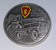 25th INFANTRY DIVISION TROPIC LIGHTNING MILITARY COLORIZED ART COIN