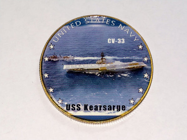 NAVY USS KEARSARGE CV-33 #27 COLORIZED ART ROUND