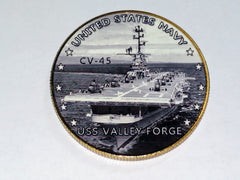 NAVY USS VALLEY FORGE CV-45 #37 COLORIZED ART ROUND