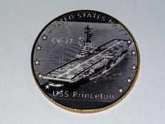 NAVY USS PRINCETON CV-37 #30 COLORIZED ART ROUND